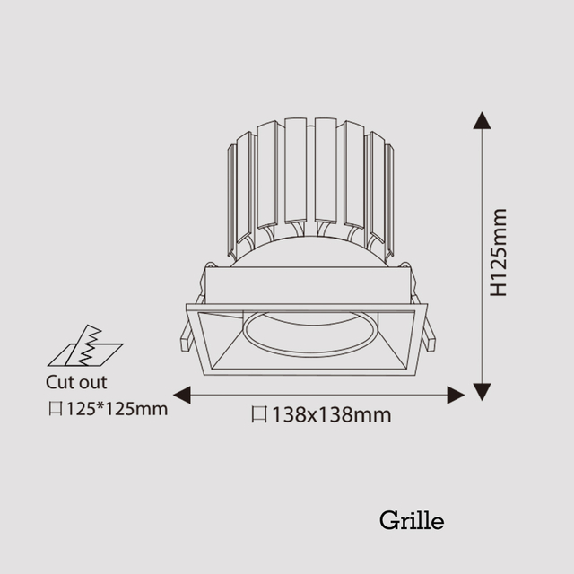 Drille Recessed Downlight Anti-Glare Led Ceiling Lights Hotel Wall Washer Spotlight